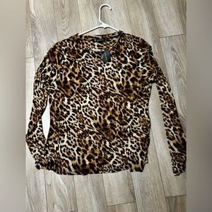 INC International Concepts Leopard Long Sleeve Top